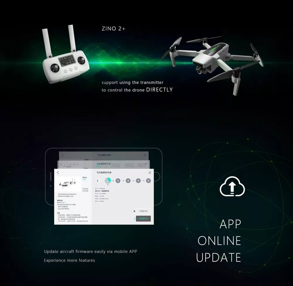 Two Batteries Hubsan Zino 2 Plus 9KM Quadcopter Drone with GPS 3-axis Gimbal 4K HD Camera RC FPV Professional Long Range Drone