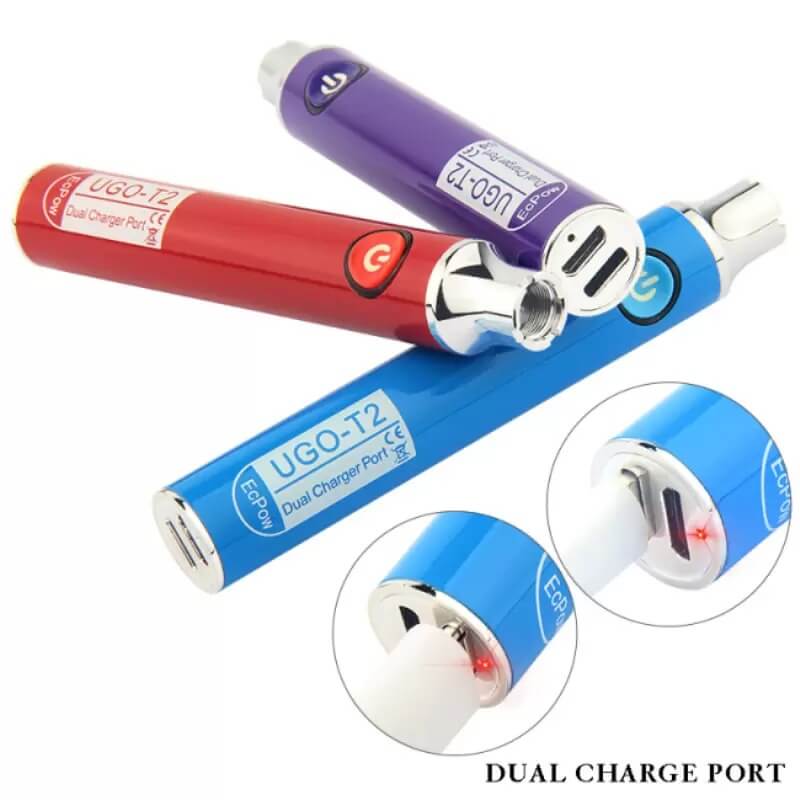 900mAh 510 Thread Battery Variable Voltage Preheat Vape Pen With Dual Charger Port Electronic Cigarette
