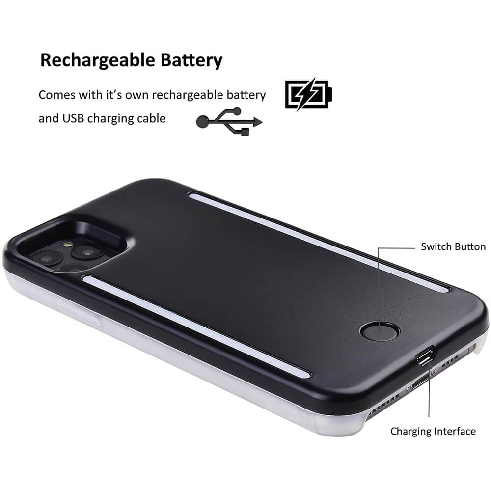 Lighter Selfie Rechargeable Luminous Flashlight Cellphone Case Cover Ringlight iPhone14