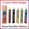 Brass Knuckles Battery Preheating Variable Voltage 900mAh 5 Colors In Stock E Cigarette Puff Pen For 510 Thraed Thick Oil Cartridge VS Vision Spinner 