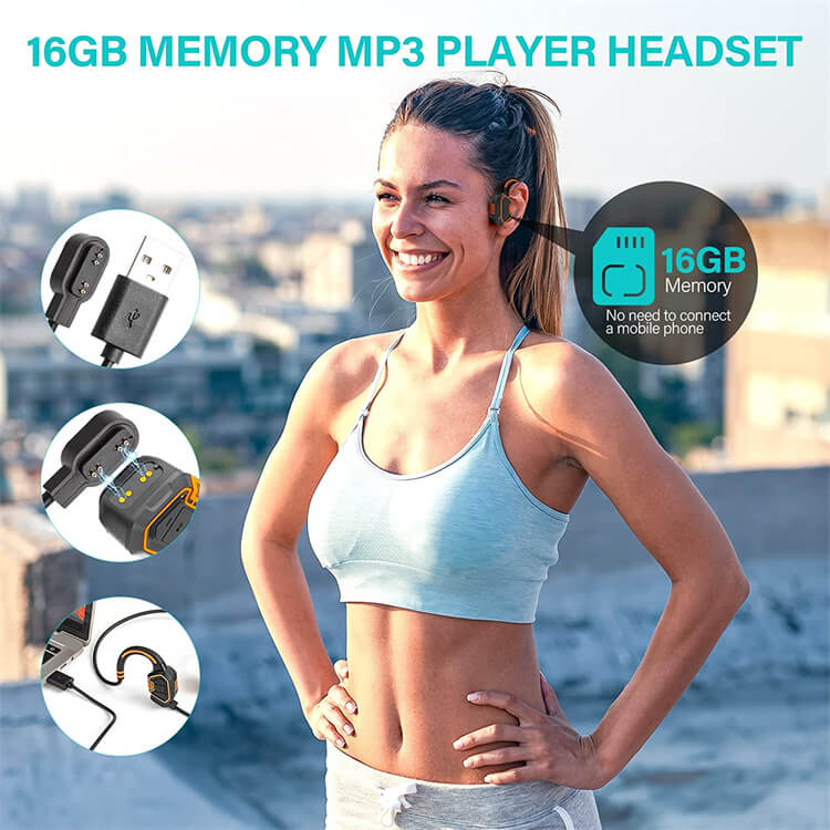 IP68 Swimming Headset Bone Conduction BT Headband Sports Wireless Stereo Head Phones Headphones Bluetooth Earphone