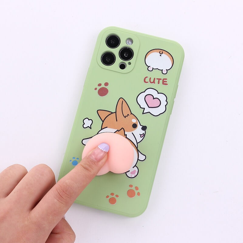 Kawaii Cartoon Peach Big 3D Bouncy Butt Ass Squishy Silicone Phone Case Cover For Iphone 12 13 Mini 11 Pro Max 2