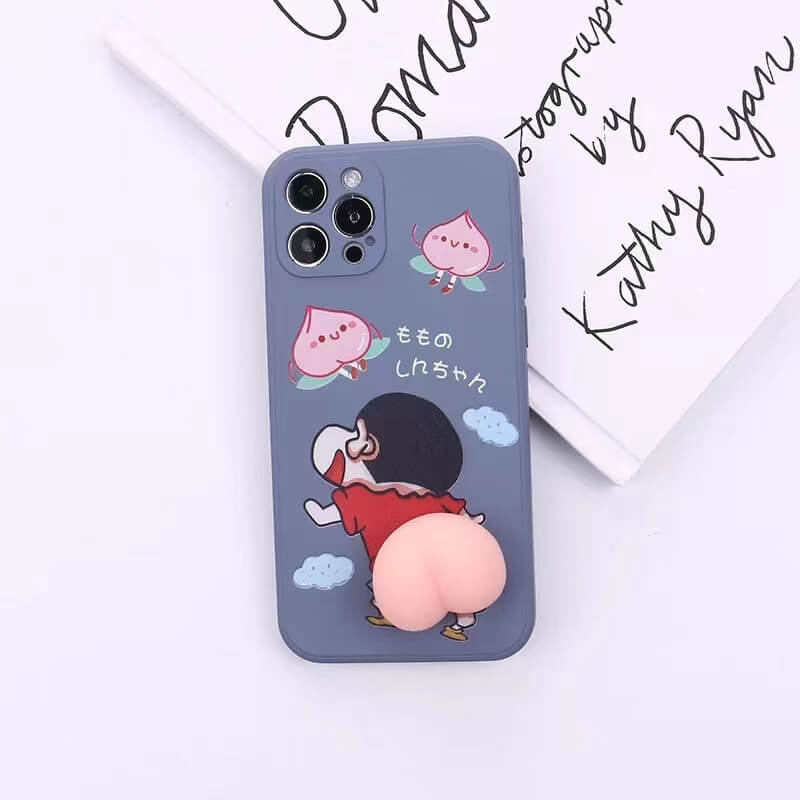 Kawaii Cartoon Peach Big 3D Bouncy Butt Ass Squishy Silicone Phone Case Cover For Iphone 12 13 Mini 11 Pro Max 2