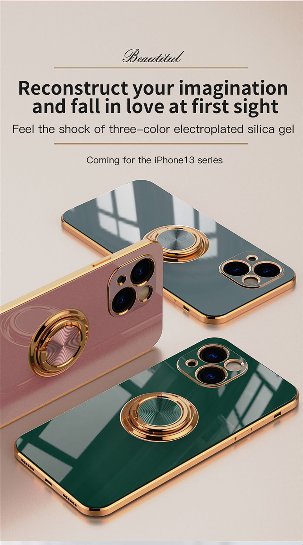 Mobile Accessories Phone Case Magnetic Suction Ring For iPhone 12 13 PRO MAX Luxury Design Phone Cover Soft Case