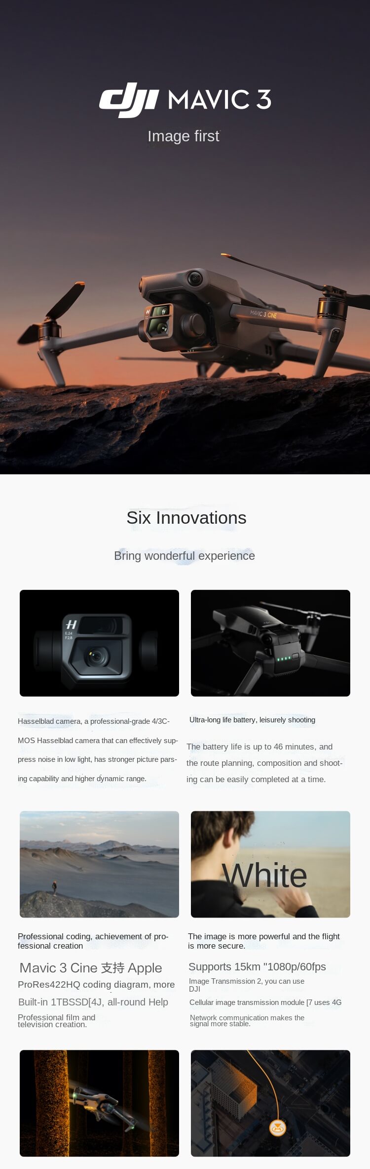 New popular DJI Mavic 3 PRO Drone with 5.1K 43 CMOS Hasselblad Camera 46 Min Flight Time 15km Max Transmission