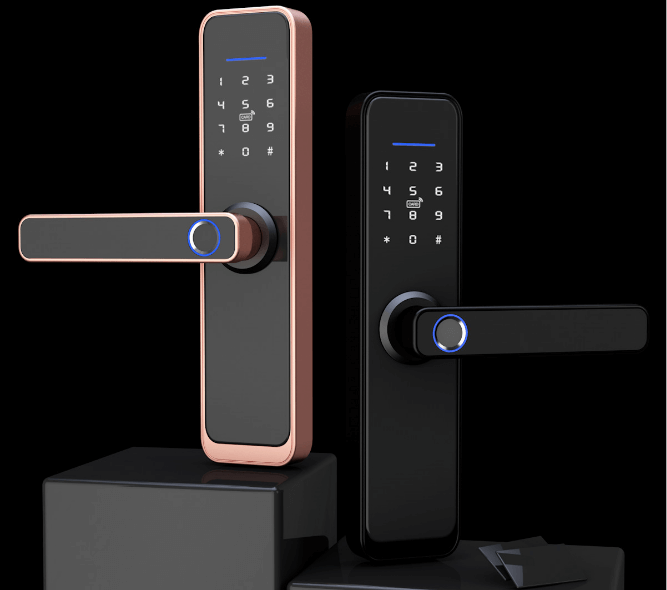 Smart Home Hotel Door Digital Lock Residence Tuya Smartlife APP TTlock Fingerprint Passcode Card WiFi Smart Door Locks