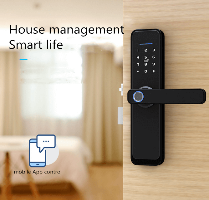 Smart Home Hotel Door Digital Lock Residence Tuya Smartlife APP TTlock Fingerprint Passcode Card WiFi Smart Door Locks