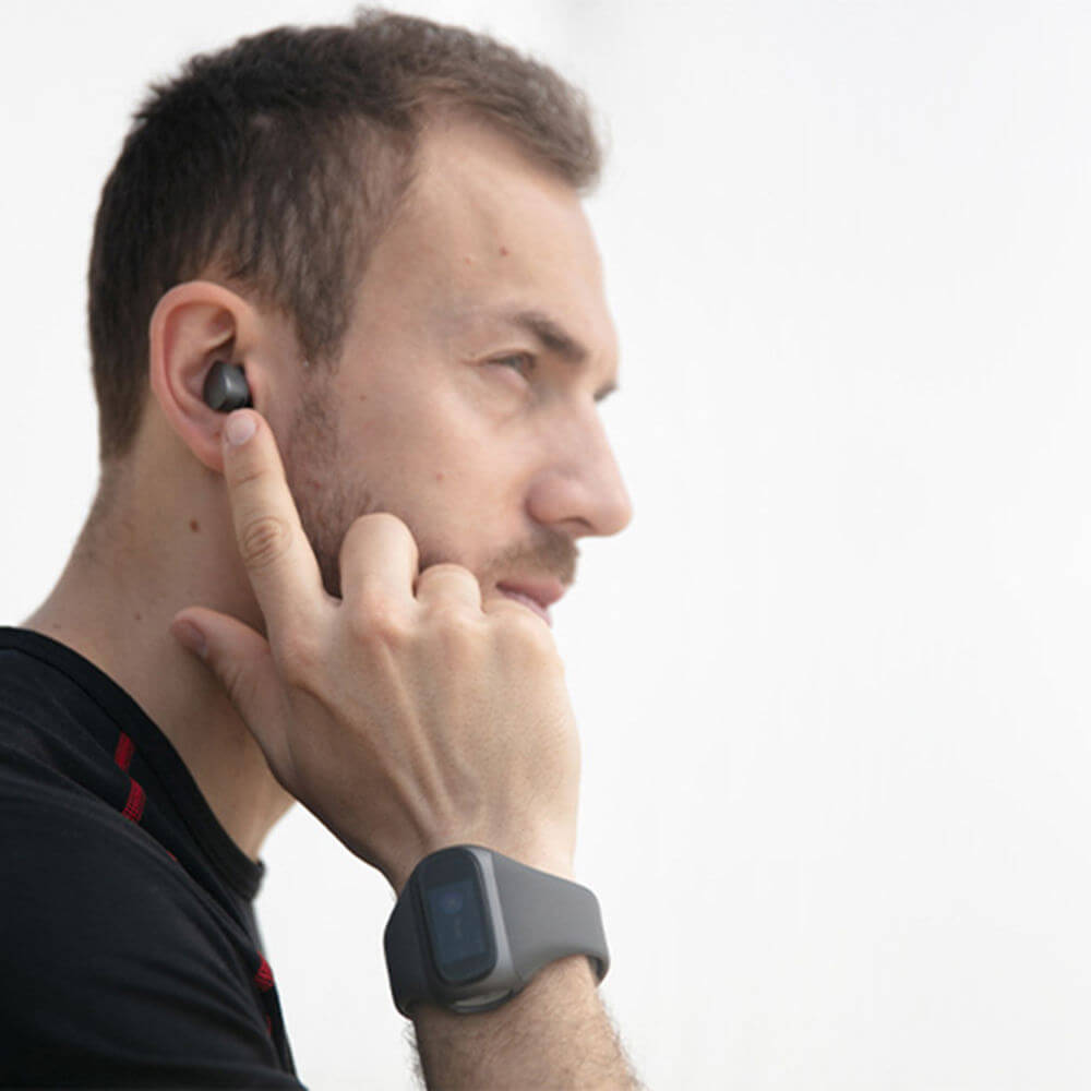 Wireless BT Headset Music Headphone 2-in-1 In-Ear Stereo Earbuds Wristband Tws Watch Earphone