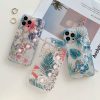 For iPhone 13 14 phone case with flower wrist strap transparent imd electroplated phone case for iPhone 13 pro 13 pro max