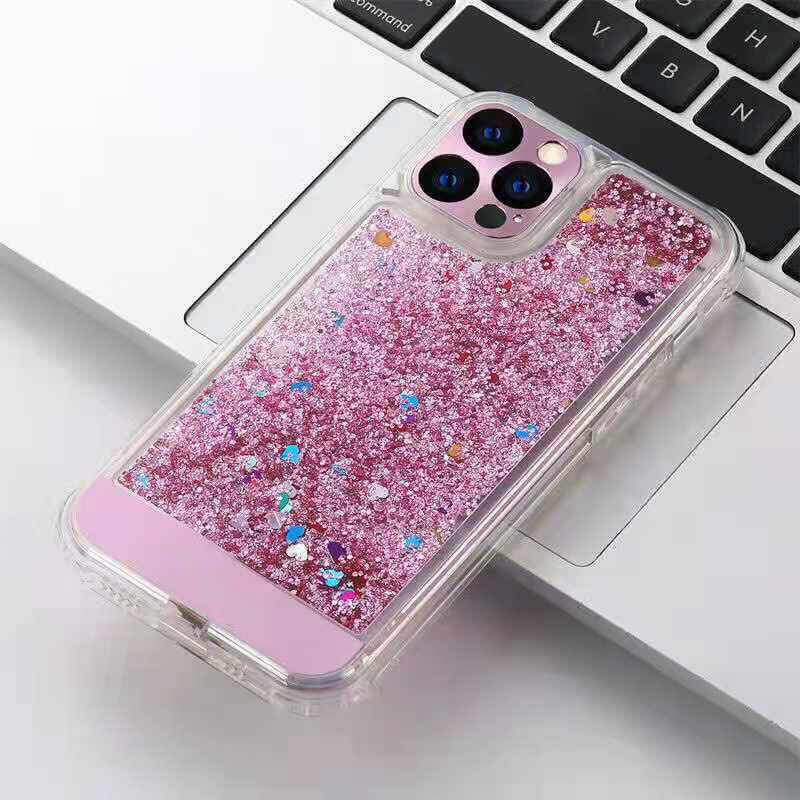 Call Light Glowing LED Phone Case iPhone 14 Pro Max Sound Luminous Quicksand Liquid Sand Case