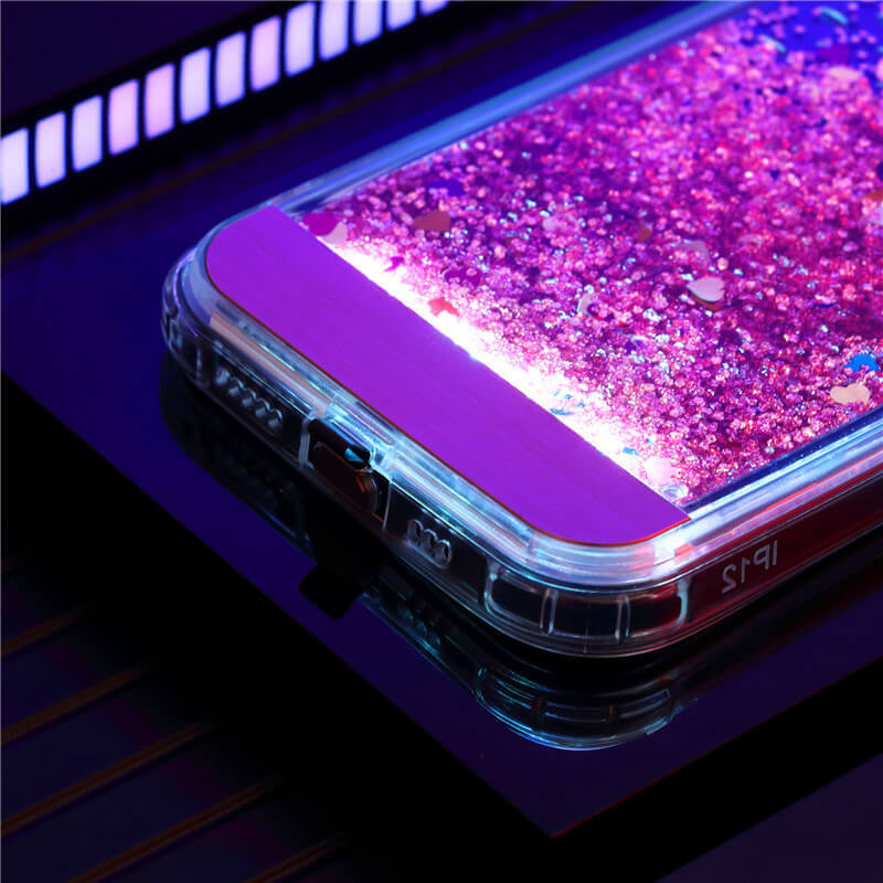 Call Light Glowing LED Phone Case iPhone 14 Pro Max Sound Luminous Quicksand Liquid Sand Case